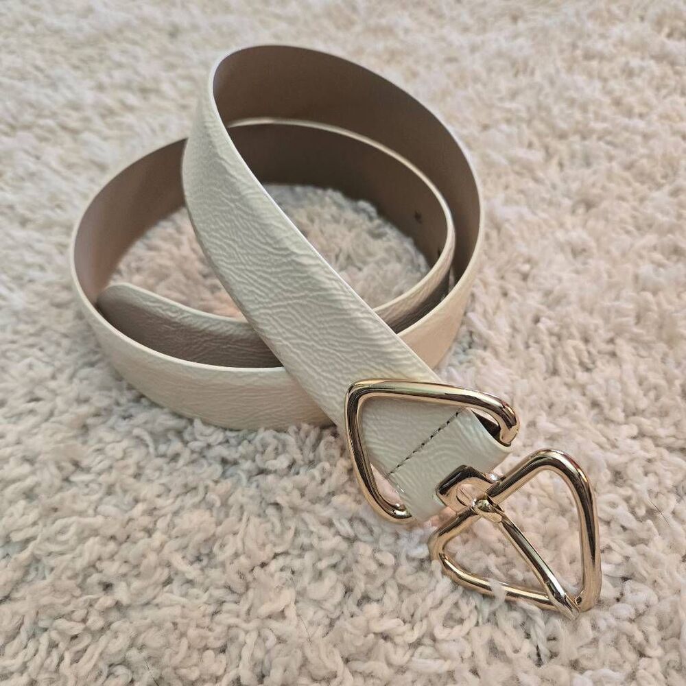 B-Low the Belt Ivory Patent Leather Belt S